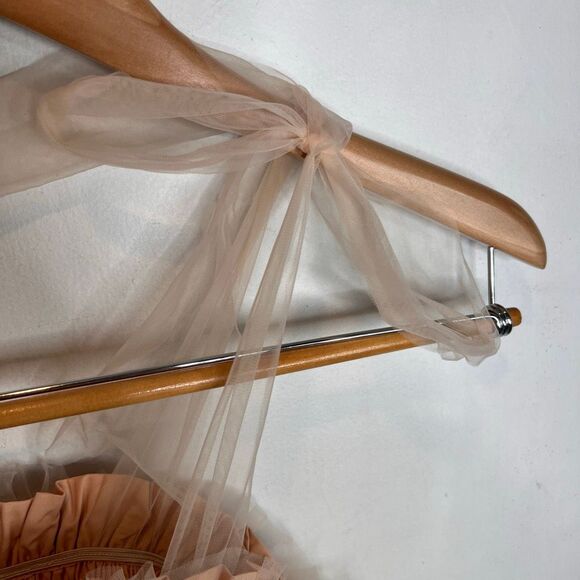 Beulah tulle organza ruffle blouse featuring a sheer, off-the-shoulder whimsical - Picture 11 of 15